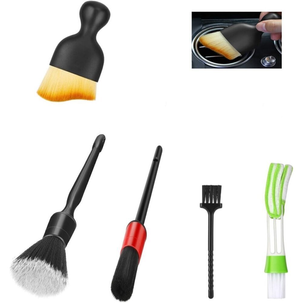 Car Interior Duster Detail Brushes, Soft Bristles Brush Car Accessories for